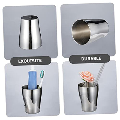 PRETYZOOM Stainless Steel Tooth Mug Rinsing Cup for Brushing Teeth Reusable Mouthwash Cup Unique Design for Home Couples Impact Resistant Easy to Clean