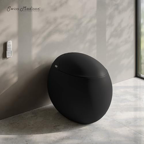 Swiss Madison Plaisir Smart One-Piece 1.28 GPF Single Flush Toilet in Matte Black - color: Black