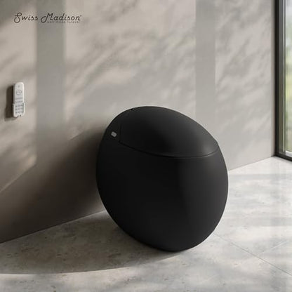 Swiss Madison Plaisir Smart One-Piece 1.28 GPF Single Flush Toilet in Matte Black - color: Black
