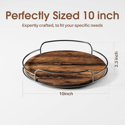 LAMU 10'' Lazy Susan Organizer, Wooden Lazy Susan Turntable for Cabinet, Table Top, Kitchen, Pantry, Bathroom Countertop Organizer, 1 Pack - size: 10in 1 Pack