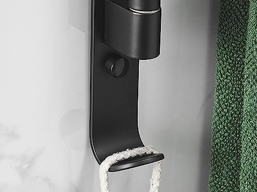 Swivel Towel Rack 180° Towel Rack/Black Rotating Towel Bar Movable Wall Hanging Punch/Free Punch Dual-use Bathroom Storage Rack 2/4/5/arm Towel Holder (Color : Black2 Rod) - color: Black2 Rod
