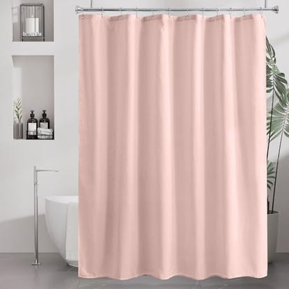 Blush Pink Shower Liner Cloth Waterproof, Soft Blush Pink Shower Curtain Liner Fabric with Weighted Stones, Washable Shower Curtain and Liner 2-in-1, 12 Grommet Holes, 72 x 72 Inches - color: Blush Pink, size: 72"W x 72"L (Pack of 1)