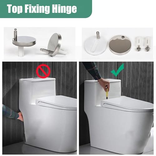 White Square Quick Release Toilet Seat with Cover - Easy Clean, Top Fix Installation, 36 x 47 cm - Universal Fit for Standard Toilets - size: 36*47cm