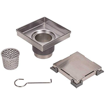 Designline 6 in. x 6 in. Square Drain Tile-in Grate - size: 6" x 6", style: Tile-In