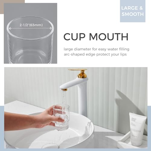 Aomasi Glass Toothbrush Cup for Bathroom Sink, Transparent Mouthwash Holder | Thickened Substantial Glass, Bathroom Tumbler Cup for Daily Drinking Water, Easy to Clean, Toothbrush Holder Replacement - color: Transparent