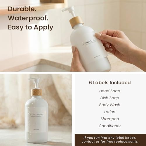 Maisonovo Soap Dispenser Set - White Soap Dispenser White Bamboo Pumps | Glass bottles for body wash, lotion, shampoo or conditioner · Sink, bathroom or countertop · Tray, 16.9 oz each - color: White Bottles White Bamboo Pumps