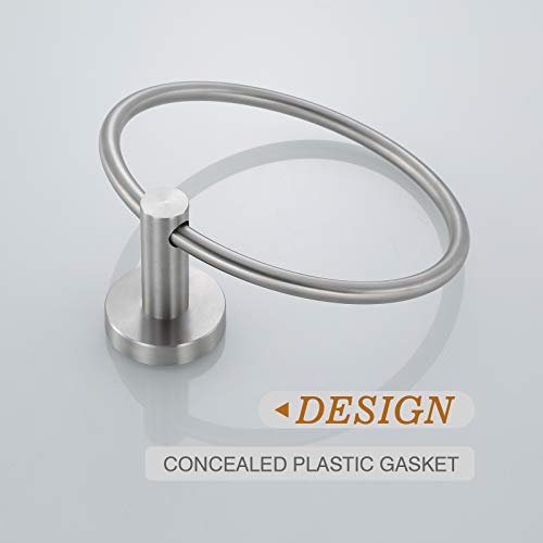 Brushed Nickel Towel Ring | Hand Towel Holder for Bathroom Wall Mounted, Durable 304 Stainless Steel, Modern Style - color: Brushed Nickel