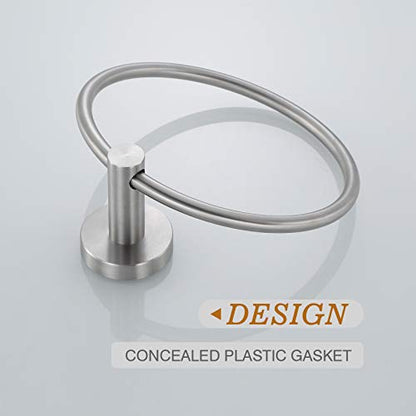 Brushed Nickel Towel Ring | Hand Towel Holder for Bathroom Wall Mounted, Durable 304 Stainless Steel, Modern Style - color: Brushed Nickel