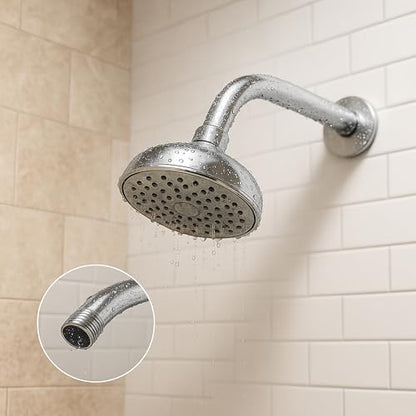 For DELTA and MOEN Shower Arm, 6 Inch Shower Head Extension Arm with Flange, Wall-Mounted For Fixed Shower Head & Handheld Showerhead,Chrome Finish