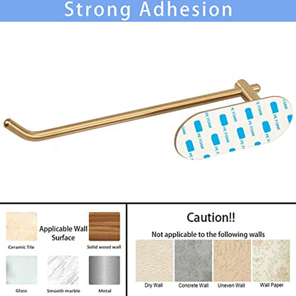 TocTen Hand Towel Holder/Towel Ring, No Drilling Stick on Wall Hand Towel Bar, SUS 304 Stainless Steel Hand Towel Rod, Strong Self Adhesive Hand Towel Rack/Hanger for Bathroom Kitchen (Brushed Gold) - color: Brushed Gold, size: 1 Pack 8.35 inch