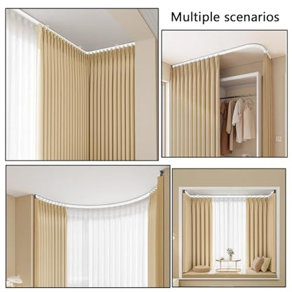 Flexible Curtain Track Cuttable, Bendable Curved Curtain Rails for Bay Window, Room Divider, RV-Shower, Wall/Ceiling Mount White Curtain Track System(Ceiling Mount,2m/6.6ft) - color: Ceiling Mount, size: 2m/6.6ft
