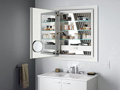 Kohler 99007-TLC-NA Verdera, Medicine Cabinet Mirror with Lights, Recessed or Surface Mount Bathroom, 24 in. W x 30 in. H - size: 24" W x 30"H, style: Lighted