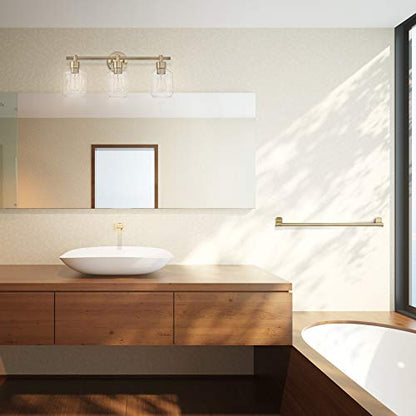 Globe Electric 51638 3-Light Vanity All-in-One Bathroom Set, 5 Piece Gold Finish - color: Gold