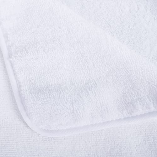 POLYTE 330 GSM Poly Blend Microfiber Quick Dry Bath Towel, 30x57 in, 4 Pack | Oversize, Lint Free, Lightweight, Body Towel - color: White