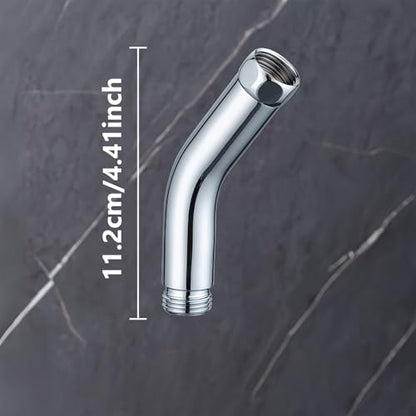 Universal Fit Handheld Shower Head Adapter, 45° Stainless Steel Polished Chrome Elbow Connector - Leak-Proof Shower Accessory