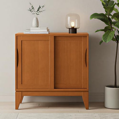 SIMPLIHOME Harper 48" Solid Wood Cabinet in Teak Brown - color: Teak Brown, size: 30 inch