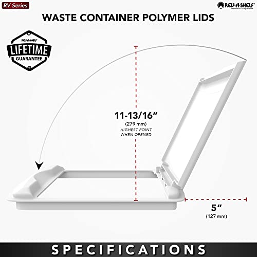 Rev-A-Shelf 50 Qt Under Sink Garbage Can Lid for Base Kitchen and Bathroom Cabinet, Replacement Plastic Trash Bin Lid Only, White, RV-50-LID-1 - color: White, size: 50 QT