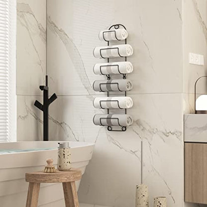 Towel Racks for Bathroom Wall Mounted Metal Wine Rack Towel Shelf Towel Holder for Bath Black - color: Black