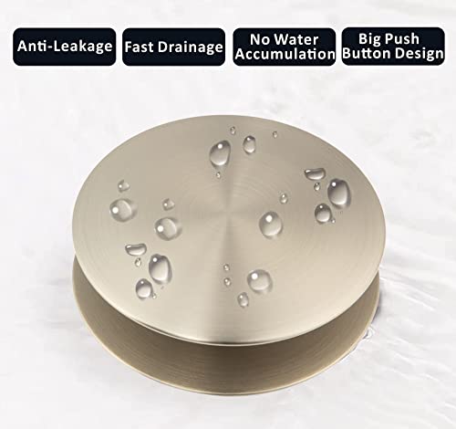 Universal Bathroom Sink Drain Stopper, Fits Most Pop-Up Drains for Vessel Sink Lavatory Vanity, Sink Drain Strainer with Detachable Hair Catcher, Tested by Plumber in US (Brushed Nickel) - color: Brushed Nickel