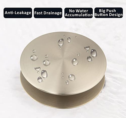 Universal Bathroom Sink Drain Stopper, Fits Most Pop-Up Drains for Vessel Sink Lavatory Vanity, Sink Drain Strainer with Detachable Hair Catcher, Tested by Plumber in US (Brushed Nickel) - color: Brushed Nickel