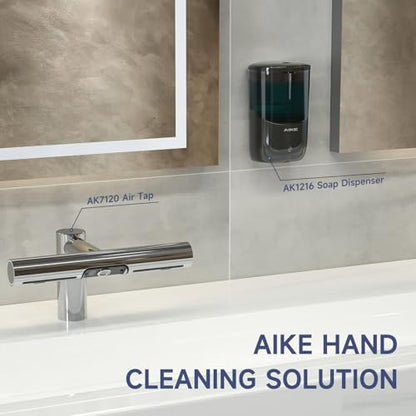 AIKE Liquid Automatic Soap Dispenser,Power by 4*AA Batteries for Bathroom | 5-level adjustable for Home and Small Business(Batteries Not Included),No-Drill and Screw Wall Mount for Space-Saving,AK1216 - color: Black