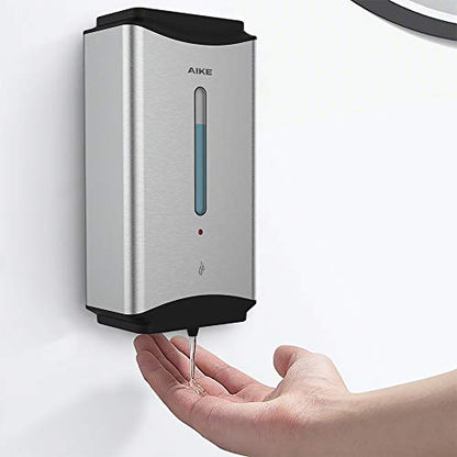 AIKE Heavy Duty Automatic Soap Dispenser,37oz for Bathroom,Brushed Steel | 5-Level and Savety Key for Commercial(4*AA Batteries Not Included),Screw Wall Mount for Space-Saving,Stainless Steel AK1206 - color: Brushed Stainless Steel