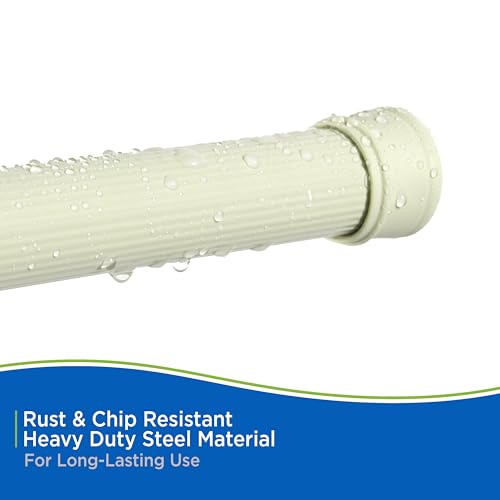 Kenney KN609L/52 Twist & Fit No Tools Spring Tension Standard Shower Curtain Rod with Non-Slip, Non-Scratch Ends, 42-72" Adjustable Length, Easy Install, Sage, 1" Diameter Rust Resistant Steel Tube - color: Sage