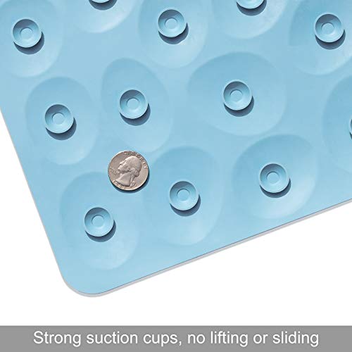 Non-Slip Bathtub Mat OTHWAY Soft Rubber Bathroom Bathmat with Strong Suction Cups (Lake Blue, 16x31.5 inch) - color: Lake Blue, size: 31.5" x 16" (Rectangular)