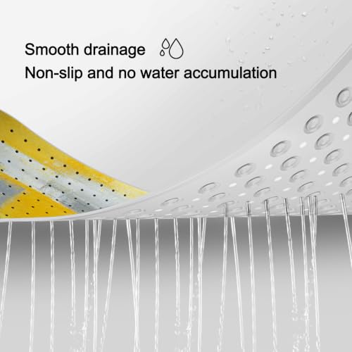 LNOND Yellow Bathtub Mat Non Slip, 40 X 16 Inch Tub Mat for Bathroom, Abstract Art Bath Tub Shower Mat with Drain Holes and Suction Cups - color: 2-yellow