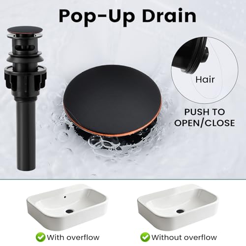 Bathroom Faucet 3 Hole with Pull Down Sprayer, Oil Rubbed Bronze | Lead-free stainless steel, pop-up drain, 2-handle, 360°swivel, 8-inch widespread Faucet for RV/vanity sink, 3-hole mount - color: 2-Oil Rubbed Bronze, style: 8 Inch Pull Down