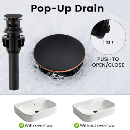 Bathroom Faucet 3 Hole with Pull Down Sprayer, Oil Rubbed Bronze | Lead-free stainless steel, pop-up drain, 2-handle, 360°swivel, 8-inch widespread Faucet for RV/vanity sink, 3-hole mount - color: 2-Oil Rubbed Bronze, style: 8 Inch Pull Down