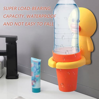 Kids Toothbrushes Holder Animal Tooth Cup Holder,Mouthwash Cup Rack for Children,Wall Mounted Sucker Toothpaste Storage Set Cute Household Toothpaste Rack No Punching Shelf Bracket with Cup (Chick) - color: Chick