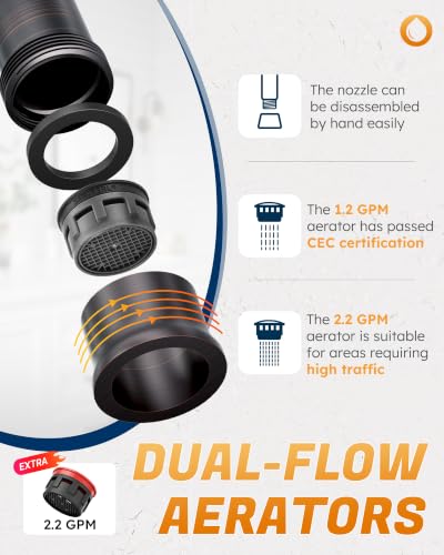 WOWOW Bronze Bathroom Faucet 3 Hole, Widespread Vanity Sink Faucets 8 Inch | Copper Inlet Oil Rubbed Bronze Faucet for Bathroom Sink with Swivel Spout, 2 Handles Lavatory Tap with Drain and Supply Line - color: Oil Rubbed Bronze, style: Upgrade-8 Inch