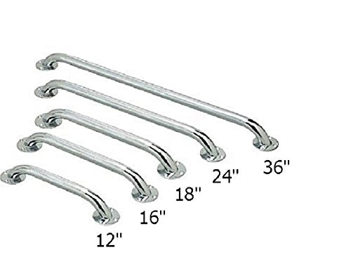 Grab Bar for Bathroom Safety, Showers and Walls, Chrome Bath Handle for Elderly, Seniors, Disabled, ADA, Knurled Chrome (12 inch) - size: 12"