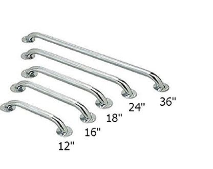 Grab Bar for Bathroom Safety, Showers and Walls, Chrome Bath Handle for Elderly, Seniors, Disabled, ADA, Knurled Chrome (12 inch) - size: 12"