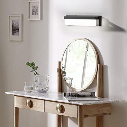 LED Bathroom Vanity Light Fixture Over Mirror 16.5 inch Modern Rectangle Black Matte Metal Lighting Bar 4000K Daylight Wall Sconce (Black) - color: Black, size: 16 inch