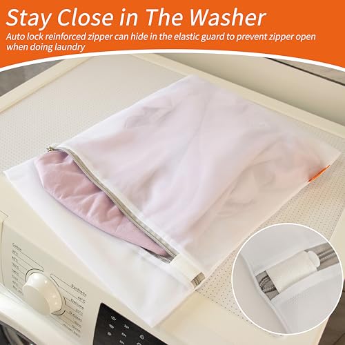 Mesh Laundry Bags 2 Pack (XX-Large, 24x24”) | Sturdy Zipper, For Delicates, Lingerie, Coats, Baby Clothes, Underwear, Washing Machine & Dryer Safe - size: 2 Jumbo