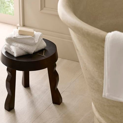 BOLL & BRANCH Turkish Ribbed Washcloth Set, White | Set of 2 - 100% Organic Turkish Cotton - Soft Absorbent Luxury Spa Washcloths, Ribbed Texture - Quick Dry Bathroom Essentials - color: White, style: Turkish Ribbed