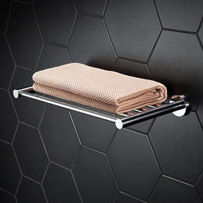20 Inch Bathroom Towel Rack, Hotel Style Towel Racks for Bathroom Wall Mounted, Modern Towel Bar Rack, 2-Tier Towel Shelves, Polished Chrome - color: Polished Chrome, size: 20 Inches