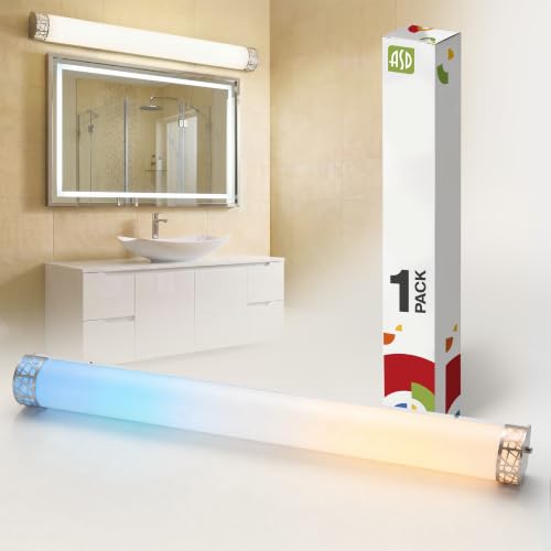 ASD 48 Inch LED Bathroom Vanity Light, 5CCT 2700K-5000K 35W, Dimmable Bathroom Light Fixtures, Modern Vanity Lights for Bathroom Lighting Fixtures Over Mirror, Wall Light Bar, Brushed Nickel, ETL - color: 48 Inch - Brushed Nickel, size: 1 Pack