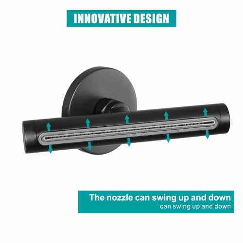 SKOWLL Waterfall Showerhead, Europe Showerhead Spas, Wall Mount High Pressure Waterfall Head with 360° Rotate Body Spray Jets, Matte Black - color: Matte Black