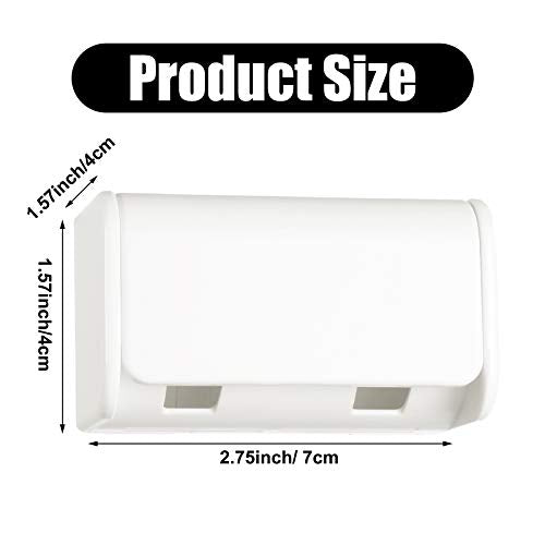 Patelai 2 Pcs Toothbrush Holder Wall Mounted with Cover,2 Slots Self Adhesive Electric Toothbrushes Storage Organizer for Dorm Bathrooms Cabinet and Shower