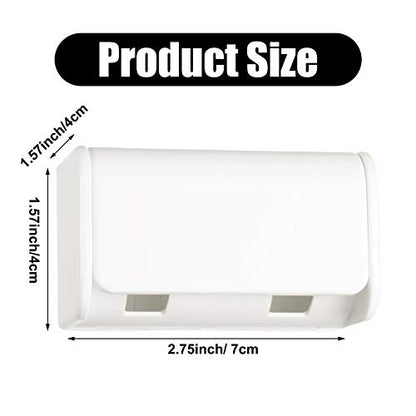 Patelai 2 Pcs Toothbrush Holder Wall Mounted with Cover,2 Slots Self Adhesive Electric Toothbrushes Storage Organizer for Dorm Bathrooms Cabinet and Shower