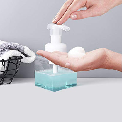 Foaming Soap Dispenser, 9oz Plastic Refillable Pump Bottle, 2 Pack, Clear | Hand Dispenser for Liquid Soap, Shampoo & Body Wash – Saves Soap with Rich Foam, Reusable, Easy to Refill, BPA-Free - color: Clear, size: 9 oz (2 Pack)