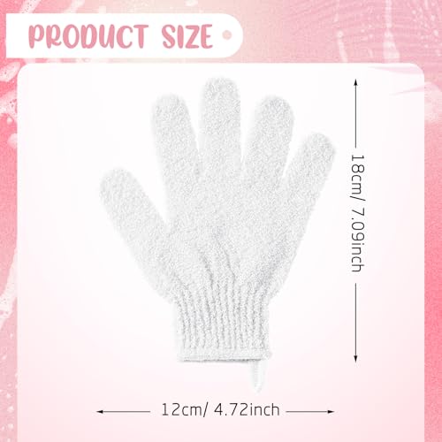 Didaey 104 Pcs Exfoliating Glove Bulk Shower Gloves with Hanging Loop Exfoliating Body Scrubber Dead Skin Remover for Body Bath Beauty Spa Massage Scrubs Men Women Bathing(White) - color: White