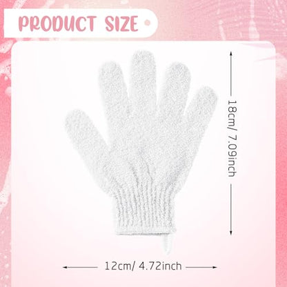 Didaey 104 Pcs Exfoliating Glove Bulk Shower Gloves with Hanging Loop Exfoliating Body Scrubber Dead Skin Remover for Body Bath Beauty Spa Massage Scrubs Men Women Bathing(White) - color: White