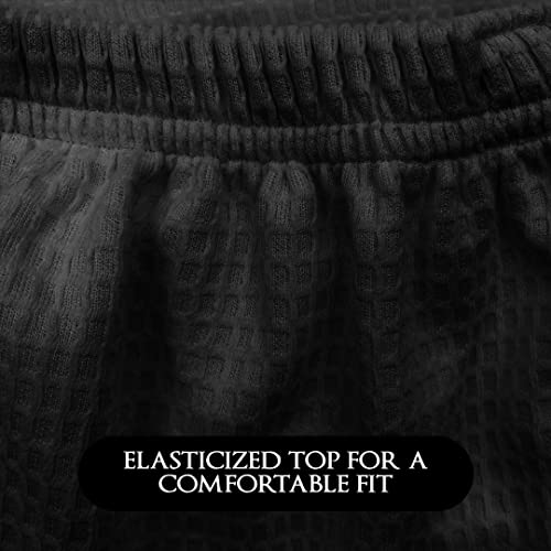 Canyon Rose Waffle Weave Long Spa Wrap, One Size, Black | Luxurious Waffle Knit Body Wrap, Generous Length, Elasticized Top with Touch-and-Close Fastener, Machine Washable - color: Black