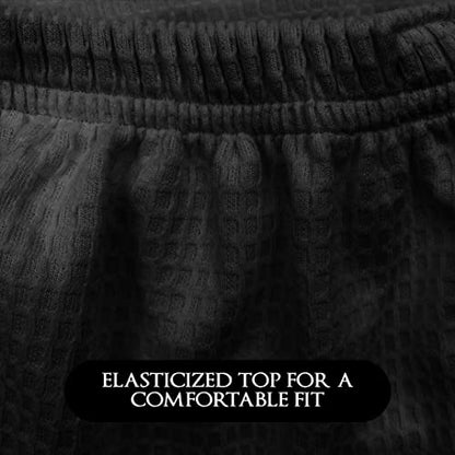 Canyon Rose Waffle Weave Long Spa Wrap, One Size, Black | Luxurious Waffle Knit Body Wrap, Generous Length, Elasticized Top with Touch-and-Close Fastener, Machine Washable - color: Black