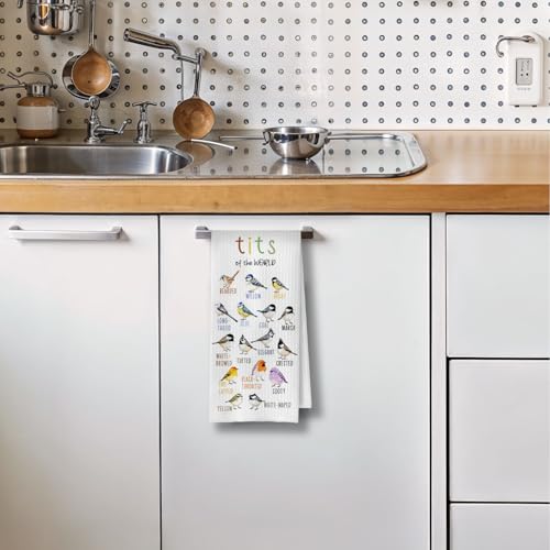 Bird Watching Kitchen Towels - Bird Gifts Decorative Waffle Dish Towels, Birding Gifts Hand Towel, Birds Tea Towel, 16x24 Inch - color: Birdwatching-01