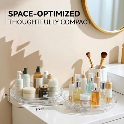 2 Pack Lazy Susan Turntable Organizer for Cabinet, 9.25'' Rotating Spice Rack Organization for Kitchen, Pantry, Bathroom, Vanity, Countertop, Medicine Storage, Seasoning Spice Organizer - size: 2 PACK 1-Tier